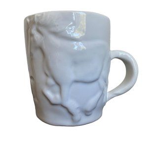 Pottery Barn Figural Sculpted 3D Animal Stoneware Alphabet Horse H Mug Cream